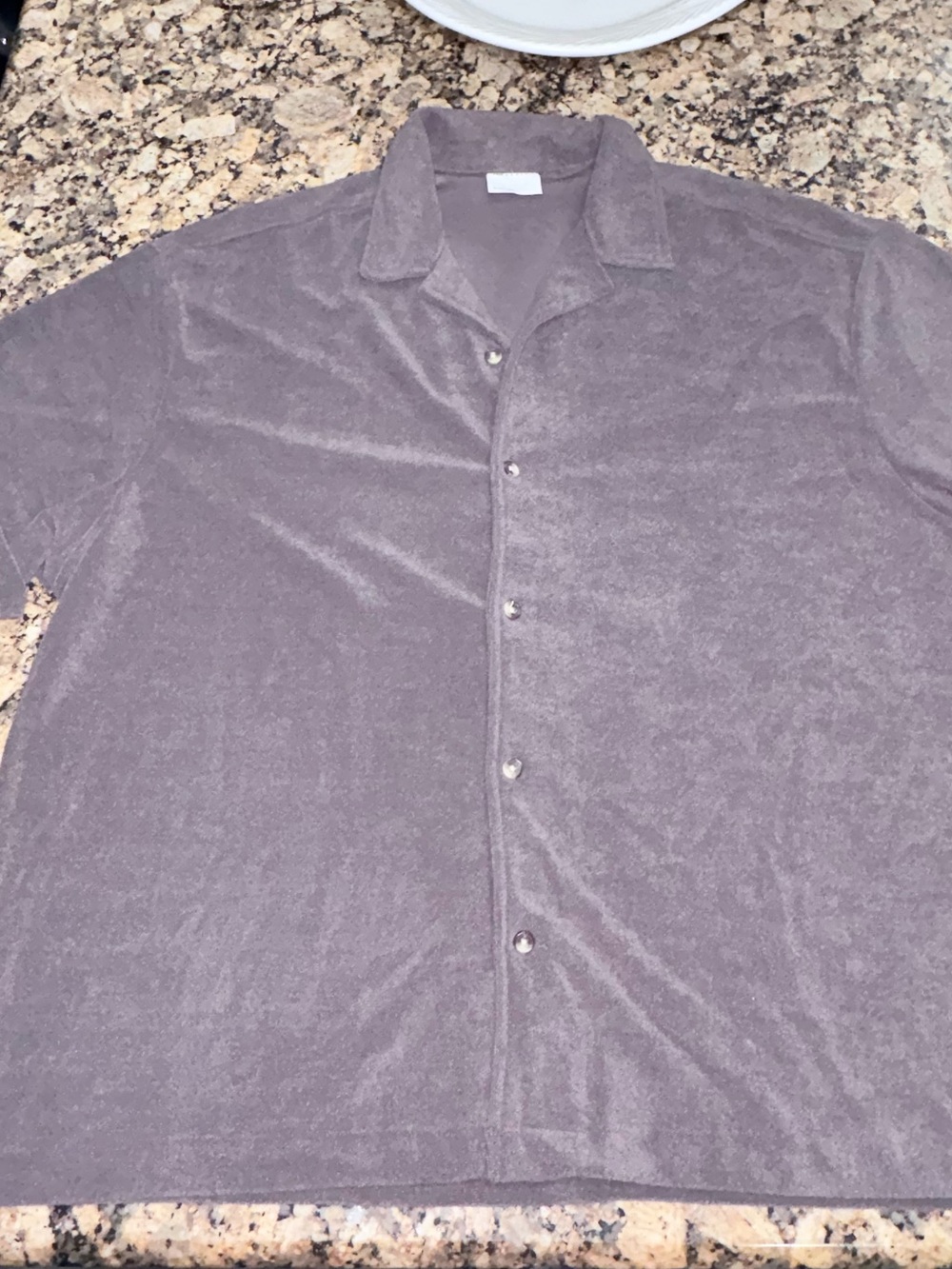 ASOS Men's Short-Sleeve Button Down Shirt in Taupe Gray